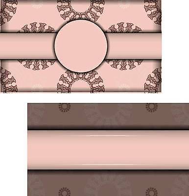 EPS 해외이미지 문양 분홍색 일러스트 프레임 사람없음 원형 화려 고급 빅토리아 카피스페이스 해외일러스트 레이스천 도형 컬러 컨셉 공백 직물 파일형식 벡터 이미지허브