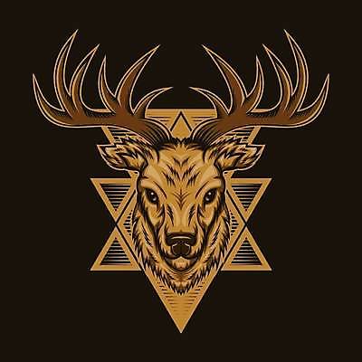 EPS 해외이미지 일러스트 사슴 사람없음 심볼 해외일러스트 포유류 파일형식 벡터 이미지허브