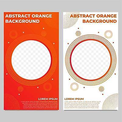 EPS 해외이미지 디자인 백그라운드 일러스트 추상 사람없음 세트 주황색 원형프레임 해외일러스트 컬러 무늬 프레임 원형 파일형식 벡터 이미지허브