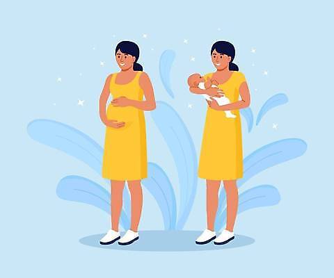 EPS 해외이미지 여자 행복 어린이 일러스트 가족 관계 포옹 엄마 새로움 관리 사랑 서기 사람 부모 침묵 임산부 임신 아기 신생아 잡기 출산 기다림 우아함 태교 처음 안락 해외일러스트 감정 컨셉 안기 모션 소리 파일형식 벡터 이미지허브