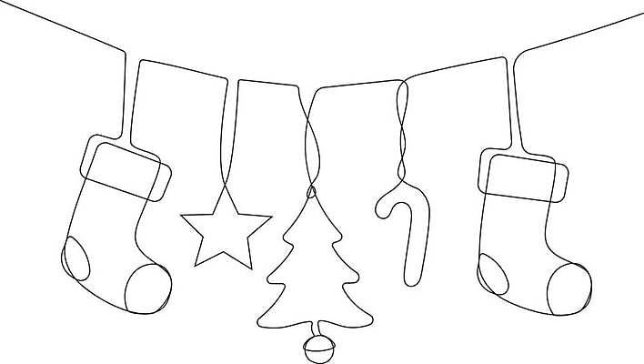 EPS 해외이미지 별 크리스마스장식 크리스마스 라인일러스트 일러스트 지팡이 크리스마스용품 매달리기 사람없음 라인아트 손그림 드로잉 크리스마스양말 가랜드 산타양말 트리모양 해외일러스트 자연요소 모양 기념일 선 모션 양말 미술 크리스마스트리 용품 파티용품 파일형식 벡터 이미지허브