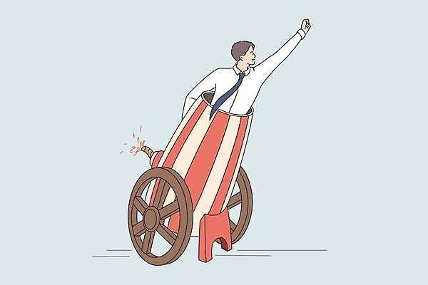 EPS 해외이미지 디자인 남자 백그라운드 컨셉 일러스트 비즈니스 한명 상반신 성인 손들기 비즈니스맨 서커스 대포 성인남자한명만 해외일러스트 1 무기 모션 사람 직장인 남자한명만 성인남자만 파일형식 벡터 이미지허브