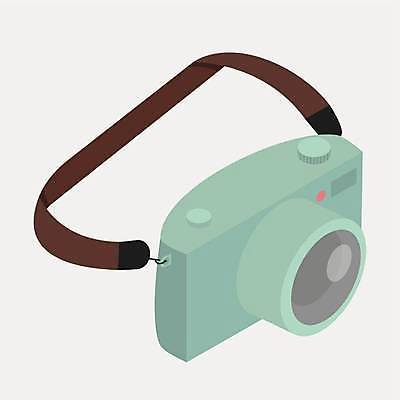 EPS 해외이미지 일러스트 사람없음 카메라 복고 민트색 스트랩 해외일러스트 컬러 전자제품 파일형식 벡터 이미지허브