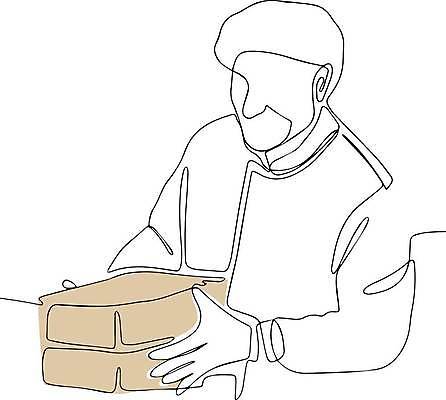 EPS 해외이미지 남자 라인일러스트 일러스트 노동자 한명 들기 상반신 성인 상자 라인아트 손그림 드로잉 얼굴없음 성인남자한명만 해외일러스트 직업 1 선 모션 미술 사람 남자한명만 성인남자만 파일형식 벡터 이미지허브