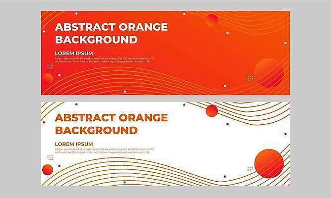EPS 해외이미지 디자인 가로배너 백그라운드 일러스트 추상 사람없음 세트 주황색 웨이브 해외일러스트 배너 컬러 무늬 가로 파일형식 벡터 이미지허브
