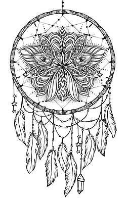 EPS 해외이미지 일러스트 사람없음 꿈 보석 라인아트 깃털 보헤미아 히피 드림캐쳐 해외일러스트 선 장식 광석 파일형식 벡터 이미지허브