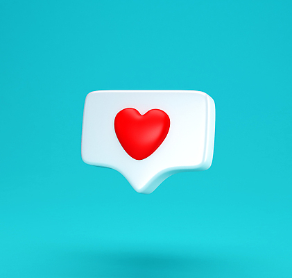 JPG 해외이미지 일러스트 모바일 사람없음 3D 하트 알림 파란배경 소셜네트워크 해외일러스트 모양 백그라운드 파란색 디지털합성 파일형식 이미지허브