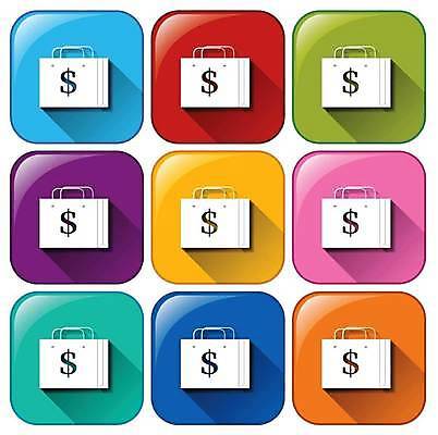 EPS 해외이미지 돈 일러스트 버튼 사람없음 컬러풀 쇼핑백 해외일러스트 컬러 가방 재산 파일형식 벡터 이미지허브