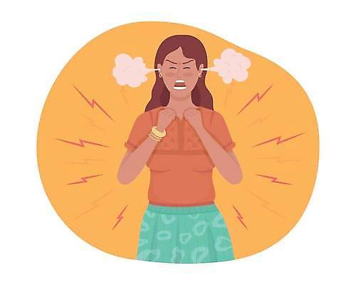 EPS 해외이미지 전신 여자 일러스트 한명 상반신 성인 노란색 분노 찡그림 폭발 성인여자한명만 해외일러스트 1 감정 컬러 표정 사람 여자한명만 성인여자만 파일형식 벡터 이미지허브