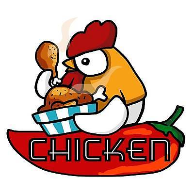 EPS 해외이미지 음식 일러스트 고추 들기 사람없음 치킨 닭 매움 닭캐릭터 해외일러스트 동물캐릭터 채소 모션 조류 맛 닭고기요리 파일형식 벡터 이미지허브