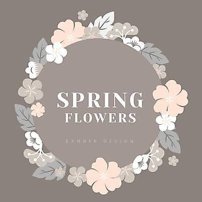 EPS 해외이미지 일러스트 봄꽃 사람없음 갈색 봄 원형프레임 꽃프레임 파스텔톤 프레임일러스트 아기자기 해외일러스트 계절 꽃 컬러 컨셉 프레임 원형 파일형식 벡터 이미지허브