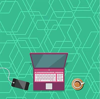 EPS 해외이미지 커피 백그라운드 일러스트 프레임 사람없음 컵 노트북 스마트폰 충전기 카피스페이스 해외일러스트 식기 음료 전자제품 핸드폰 스마트기기 기계 공백 충전 파일형식 벡터 이미지허브