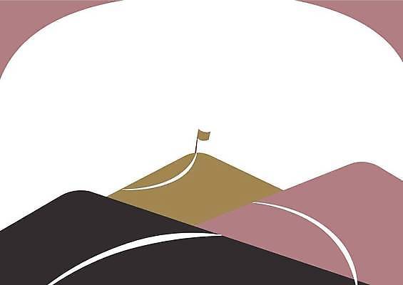 EPS 해외이미지 길 백그라운드 일러스트 프레임 사람없음 깃발 산등성이 카피스페이스 해외일러스트 산 공백 파일형식 벡터 이미지허브