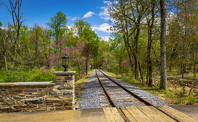 포토 JPG 해외이미지 주간 나무 사람없음 야외 담장 맑음 기찻길 해외포토 자연요소 식물 날씨 파일형식 이미지허브
