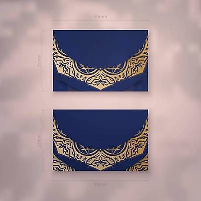 EPS 해외이미지 디자인 백그라운드 패턴 일러스트 명함 사람없음 파란색 세트 금색 고급 만다라 목업 해외일러스트 카드프레임 컬러 컨셉 무늬 프레임 파일형식 벡터 이미지허브