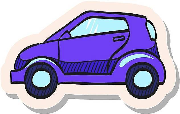 EPS 해외이미지 스티커 일러스트 사람없음 보라색 심볼 친환경자동차 해외일러스트 컬러 자동차 파일형식 벡터 이미지허브