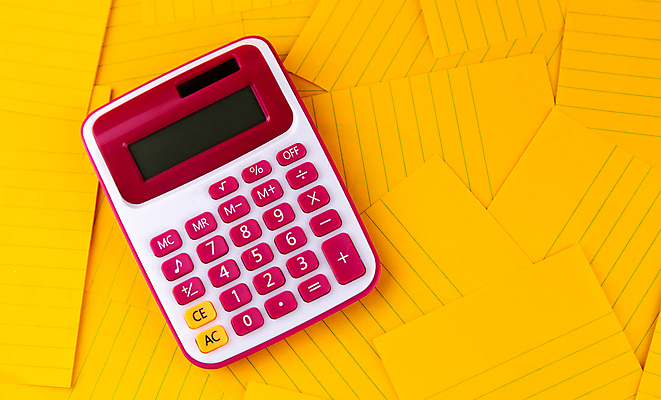 포토 JPG 해외이미지 사람없음 노란색 계산기 메모지 종이더미 해외포토 컬러 문구용품 사무용품 장비 파일형식 더미 이미지허브