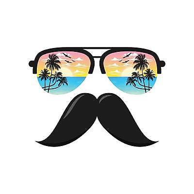 EPS 해외이미지 구름 디자인 바다 일러스트 조류 사람없음 여름 선글라스 야자수 태양 심볼 콧수염 해외일러스트 자연요소 나무 동물 계절 안경 수염 파일형식 벡터 이미지허브