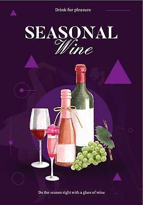 EPS 해외이미지 포스터 와인잔 일러스트 사람없음 와인 보라색 삼각형 와인병 청포도 해외일러스트 도형 컬러 술잔 포도 병_용기 주류 파일형식 벡터 이미지허브