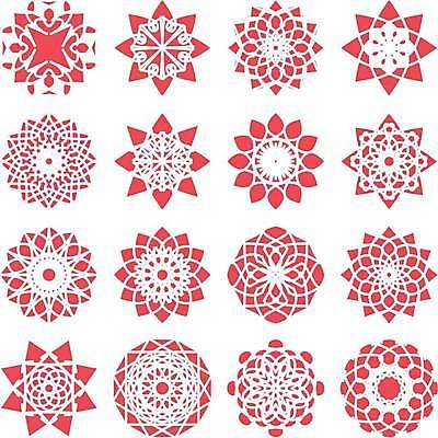EPS 해외이미지 디자인 일러스트 추상 사람없음 빨간색 세트 오리엔탈 심볼 만다라 해외일러스트 컬러 무늬 파일형식 벡터 이미지허브
