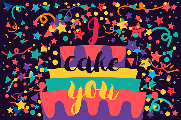 JPG 해외이미지 별 일러스트 캘리그라피 사람없음 컬러풀 케이크 축제 축하 화려 메시지 스타일 키치 해외일러스트 자연요소 컬러 컨셉 디저트 파일형식 이미지허브