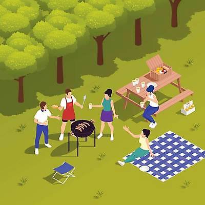 EPS 해외이미지 전신 나무 여자 남자 일러스트 가족 잔 들기 여러명 성인 연두색 소풍 앞치마 숲 돗자리 뒤집개 핫도그 간이의자 바베큐그릴 바베큐파티 피크닉테이블 얼굴없음 성인만 해외일러스트 식물 식기 음식 다수 의자 관계 모션 탁자 주방용품 패스트푸드 사람 초록색 야외활동 파티 그릴 바비큐 파일형식 벡터 이미지허브