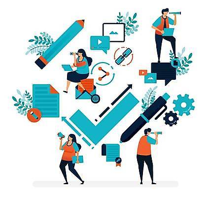 EPS 해외이미지 전신 여자 남자 잎 일러스트 비즈니스 들기 앉기 여러명 성인 연필 볼펜 망원경 스마트 톱니바퀴 성인만 해외일러스트 식물 다수 컨셉 모션 학용품 사람 필기구 펜 파일형식 벡터 이미지허브