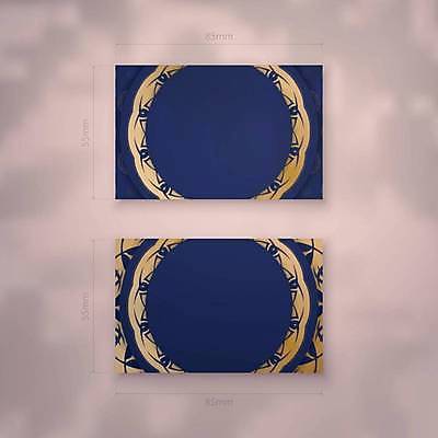 EPS 해외이미지 디자인 백그라운드 패턴 일러스트 명함 사람없음 파란색 세트 금색 고급 만다라 목업 해외일러스트 컬러 컨셉 무늬 파일형식 벡터 이미지허브