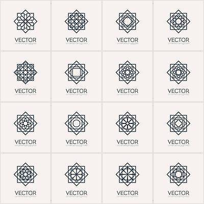 EPS 해외이미지 디자인 일러스트 추상 사람없음 세트 오리엔탈 심볼 만다라 해외일러스트 무늬 파일형식 벡터 이미지허브