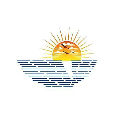 EPS 해외이미지 물결 바다 라인일러스트 일러스트 조류 사람없음 태양 심볼 라인아트 해외일러스트 자연요소 동물 선 파일형식 벡터 이미지허브