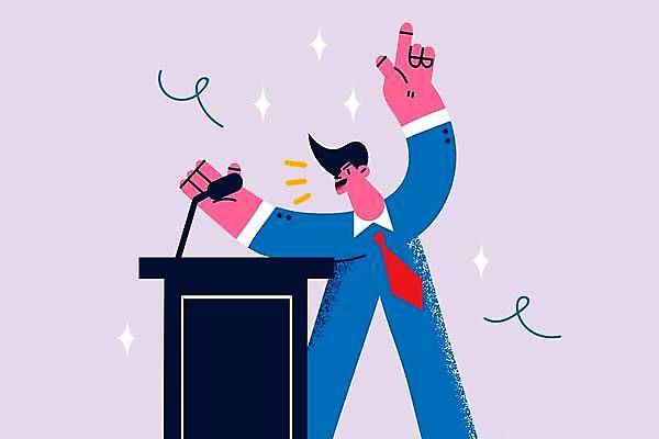 EPS 해외이미지 남자 일러스트 말하기 한명 들기 상반신 성인 손들기 토론 선거 마이크 리더 단상 정부 정치가 성인남자한명만 해외일러스트 직업 1 음향기기 모션 사람 민주주의 남자한명만 성인남자만 파일형식 벡터 이미지허브