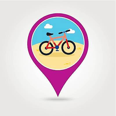 EPS 해외이미지 일러스트 사람없음 자전거 위치 GPS 해외일러스트 바이크 파일형식 벡터 이미지허브