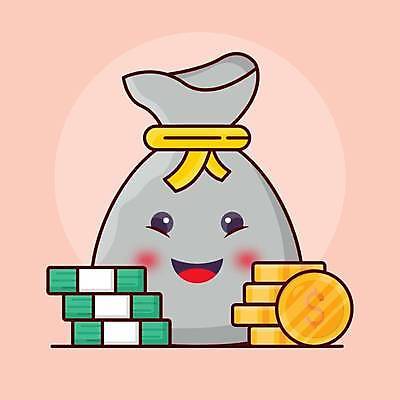 EPS 해외이미지 캐릭터 지폐 돈 일러스트 사람없음 금융 동전 돈자루 자루 해외일러스트 일러캐릭터 경제 재산 파일형식 벡터 이미지허브