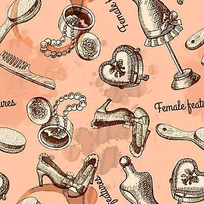 EPS 해외이미지 디자인 구두 일러스트 장신구 사람없음 머리빗 마네킹 악세사리함 엘리먼트 해외일러스트 신발 미용용품 파일형식 벡터 이미지허브