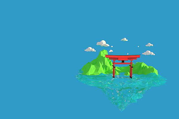 포토 JPG 해외이미지 산 사람없음 3D 일본 세계문화유산 지형 랜드마크 히로시마 신사_일본건축 로우폴리 해외포토 아시아 문화재 디지털합성 일본건축 파일형식 이미지허브