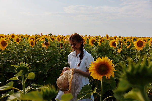 포토 JPG 해외이미지 주간 여자 꽃밭 해바라기 한명 들기 풍경 상반신 성인 야외 옆모습 여름 밀짚모자 성인여자한명만 내려보기 해외포토 자연요소 모자_잡화 1 계절 꽃 뷰포인트 모션 사람 여자한명만 성인여자만 파일형식 이미지허브