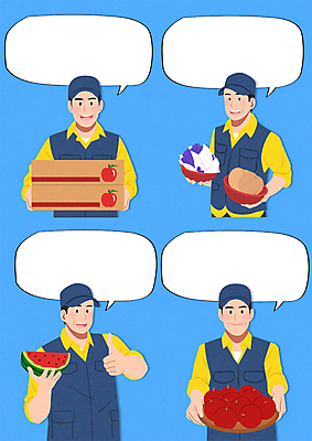 남자 중년 말풍선 일러스트 포도 수박 미소 웃음 들기 여러명 상반신 파란색 배 사과 사장 자영업 따봉 보여주기 과일가게 사과박스 중년남자만 소상공인 국내일러스트 AI파일 직업 컬러 다수 과일 비즈니스 모션 표정 사람 성인 경제 상자 상점 최고 상인 남자만 중년만 파일형식 벡터