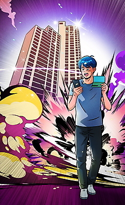 전신 PSD 응시 남자 일러스트 아파트 한명 서기 들기 성인 빛 스마트폰 보라색 놀람 유머 폭발 확인 서프라이즈 카툰스타일 당첨 깜짝 청약통장 성인남자한명만 깜놀 주택청약 청약 국내일러스트 1 시선 감정 컬러 컨셉 모션 주택 표정 사람 경제 핸드폰 스마트기기 통장 약어 남자한명만 성인남자만 파일형식 유행어