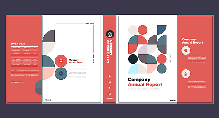 템플릿 표지디자인 북디자인 출판디자인 표지 내지 리플렛 북커버 비즈니스 추상 팜플렛 사람없음 빨간색 흰색 원형 보고서 심플 기하학 애뉴얼리포트 이미지템플릿 AI파일 도형 컬러 무늬 파일형식 벡터