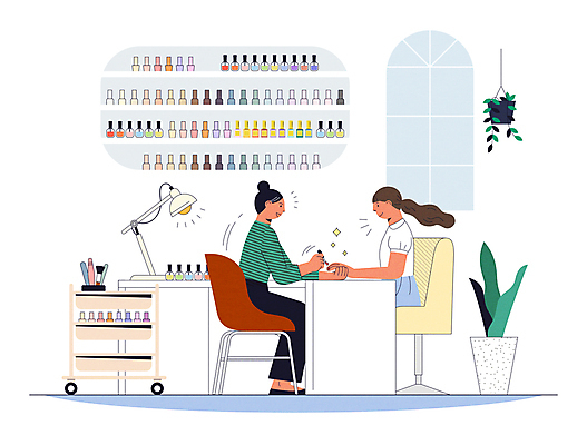 전신 식물 여자 화분 의자 일러스트 창문 들기 앉기 상반신 성인 두명 뷰티 스탠드 손톱관리 네일아트 매니큐어 네일샵 네일아티스트 네일용품 매니큐어바르기 성인여자만 행잉플랜트 트롤리 국내일러스트 AI파일 직업 가구 모션 조명 사람 상점 수레 화장품 미용용품 여자만 성인만 파일형식 벡터