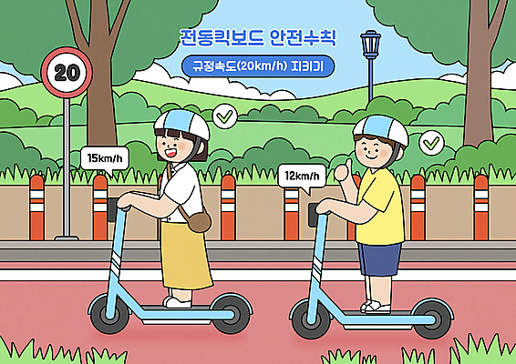 전신 PSD 나무 구름 공원 여자 남자 말풍선 가로등 일러스트 하늘 성인 두명 운전 표지판 풀 안전모 헬멧 체크표시 속도 안전수칙 따봉 주행 규정 속도제한 안전속도 제한속도 성인만 전동퀵보드 국내일러스트 자연요소 식물 공공시설 육상교통 모션 알림판 안전 사람 금지 최고 안전장비 보호장비 확인 퀵보드 파일형식