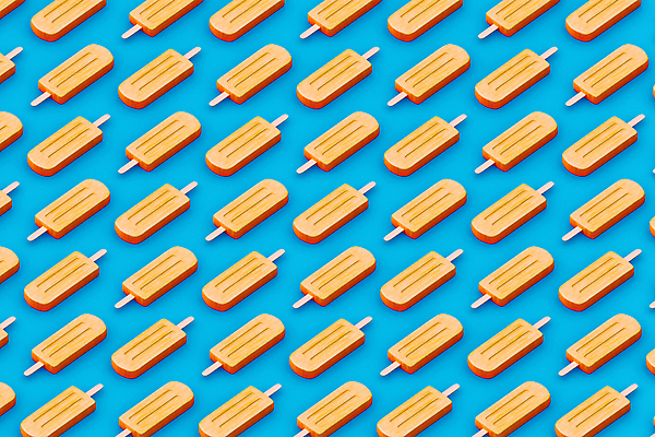 PSD 편집 편집이미지 패턴 아이스크림 여름음식 사람없음 여름 파란색 3D 주황색 패턴백그라운드 달콤 디지털합성 막대아이스크림 편집소스 편집3D 계절 음식 컬러 백그라운드 무늬 디저트 맛 파일형식 여름_계절