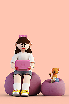 전신 PSD 편집 편집이미지 한마리 여학생 여자 어린이교육 어린이 분홍색 3D캐릭터 한명 들기 앉기 소녀 반려동물 태블릿 3D 고양이 털실 디지털합성 실뭉치 온라인강의 인터넷학습 소녀한명만 편집소스 반려묘 빈백 월간캐릭터 제니 편집3D 동물 캐릭터 1 학생 교육 컬러 생활용품 포유류 모션 사람 전자제품 스마트기기 학습 실 강의 여자한명만 소녀만 파일형식 언택트