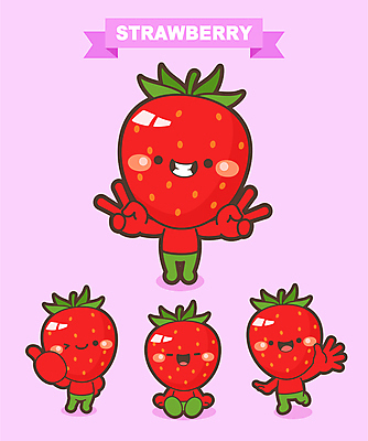 분홍색 일러스트 딸기 윙크 서기 앉기 사람없음 축제 브이 특산물 손인사 과일캐릭터 따봉 특산물캐릭터 딸기캐릭터 딸기축제 지역축제 대한민국축제 일러캐릭터 AI파일 캐릭터 컬러 과일 모션 표정 손짓 인사 최고 파일형식 벡터