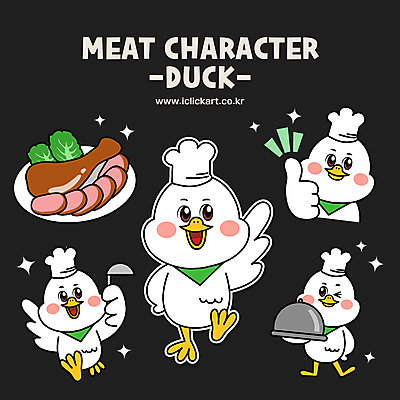 접시 동물캐릭터 여러마리 일러스트 요리사모자 윙크 들기 사람없음 손들기 국자 따봉 오리고기 오리캐릭터 쟁반덮개 월간캐릭터 일러캐릭터 AI파일 동물 캐릭터 모자_잡화 식기 다수 모션 주방용품 오리 표정 육류 요리사 덮개 최고 파일형식 벡터
