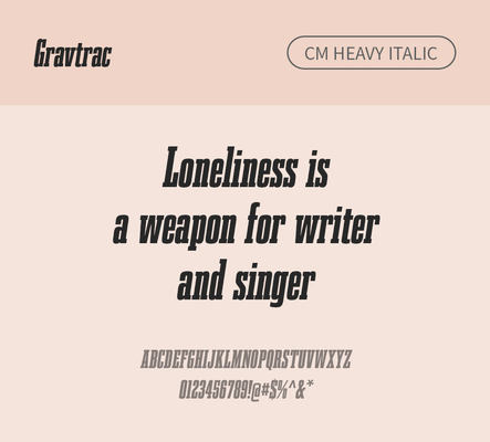 알파벳 영어 폰트 사람없음 OTF 낱개폰트 설치폰트 디자인서체 영문폰트 Typodermic_서체 이탤릭체 슬랩세리프체 헤비체 gravtrac_서체 gravtraccm_서체 문자 파일형식