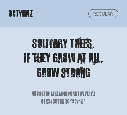 알파벳 영어 폰트 사람없음 OTF 레귤러체 낱개폰트 설치폰트 디자인서체 영문폰트 Typodermic_서체 산세리프체 octynaz_서체 문자 파일형식