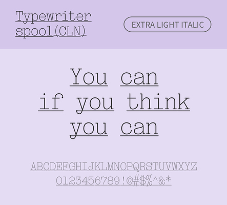 알파벳 영어 폰트 사람없음 OTF 라이트체 낱개폰트 설치폰트 디자인서체 영문폰트 Typodermic_서체 이탤릭체 활자체 typewriterspoolcln_서체 문자 파일형식