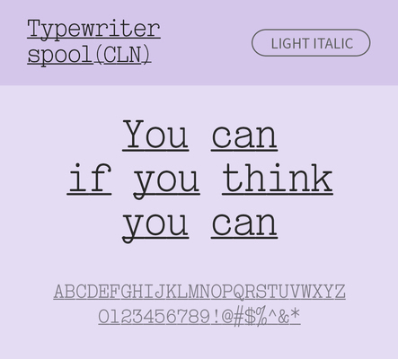 알파벳 영어 폰트 사람없음 OTF 라이트체 낱개폰트 설치폰트 디자인서체 영문폰트 Typodermic_서체 이탤릭체 활자체 typewriterspoolcln_서체 문자 파일형식