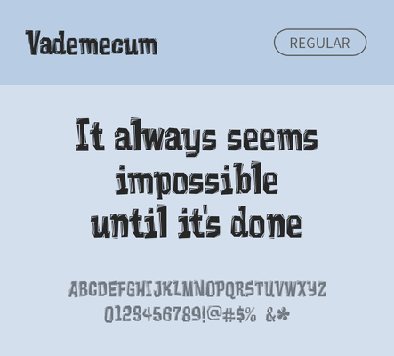 알파벳 영어 폰트 사람없음 OTF 레귤러체 낱개폰트 설치폰트 디자인서체 영문폰트 Typodermic_서체 vademecum_서체 문자 파일형식